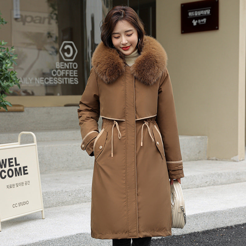 Women's Cotton-padded Overknee Parka Plus Size Down Coat Jacket