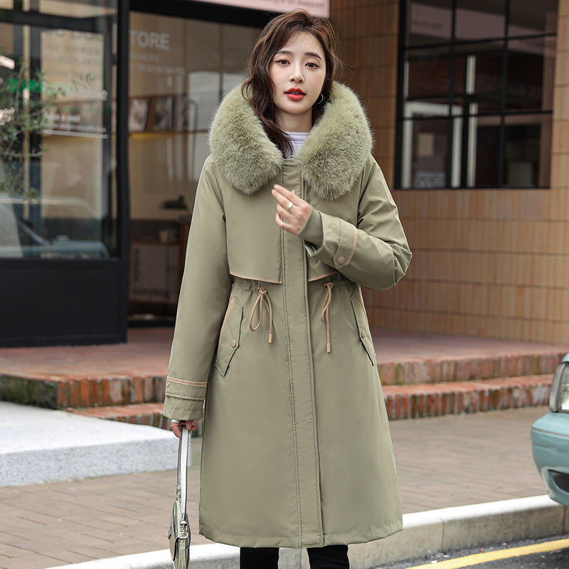 Women's Cotton-padded Overknee Parka Plus Size Down Coat Jacket