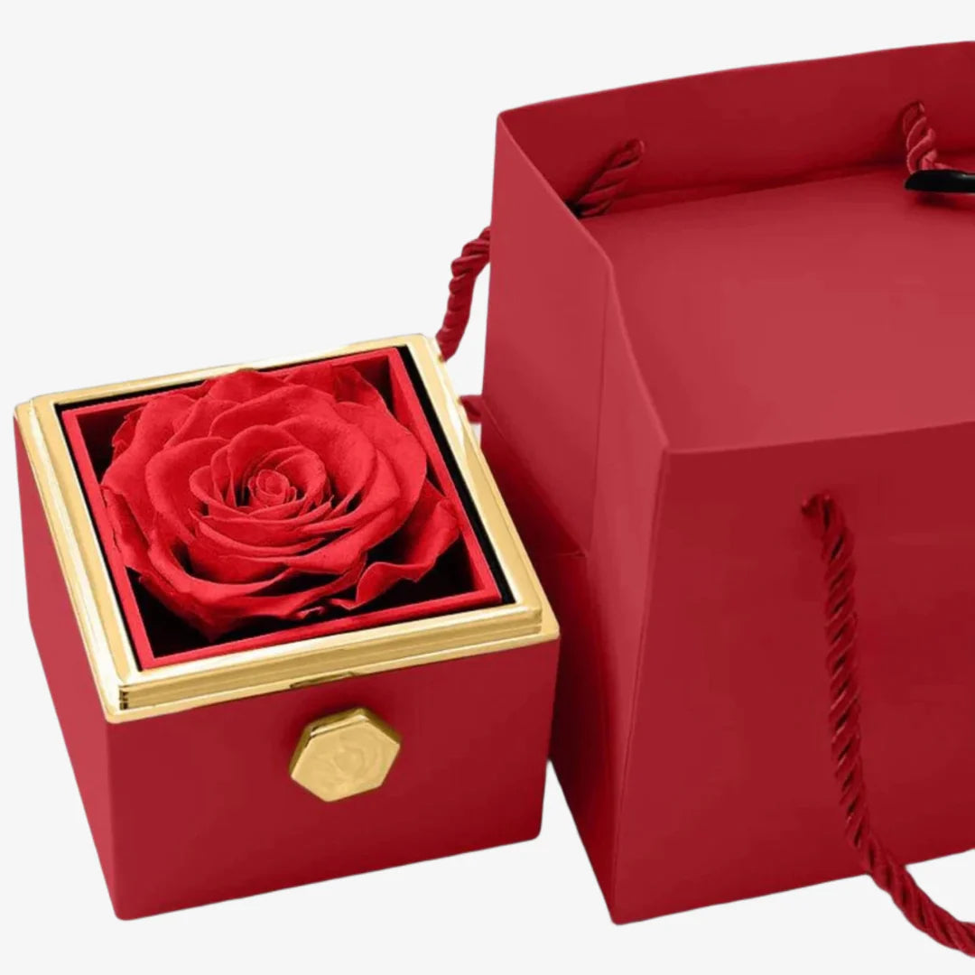 Engraved Necklace & Real Rose Box