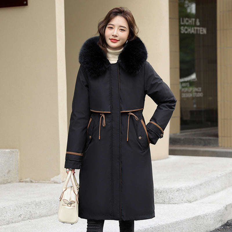 Women's Cotton-padded Overknee Parka Plus Size Down Coat Jacket