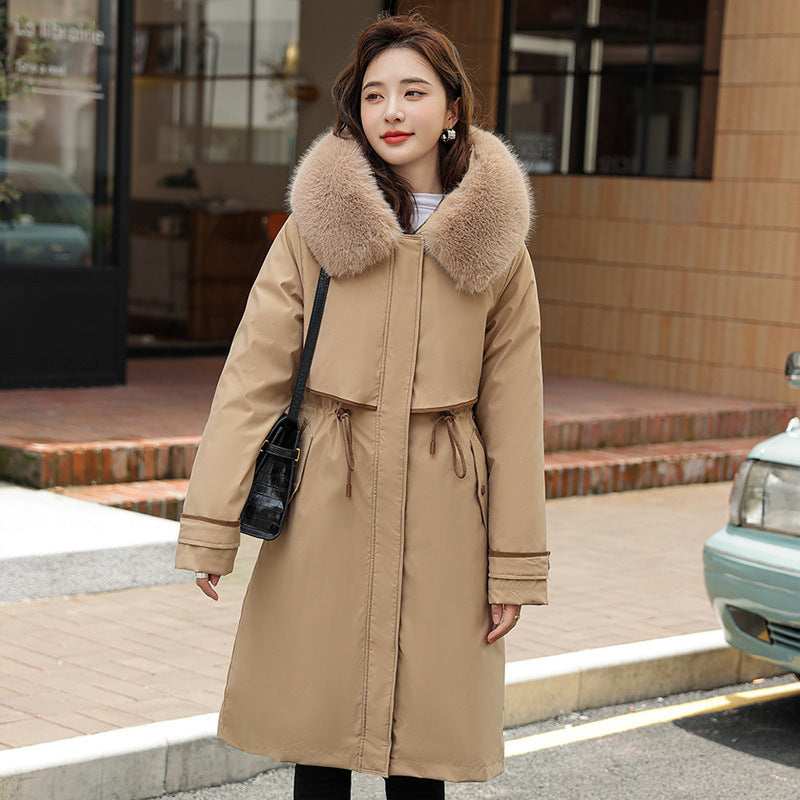 Women's Cotton-padded Overknee Parka Plus Size Down Coat Jacket